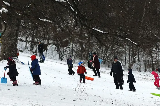 Children in Prospect Park on January 7, 2017